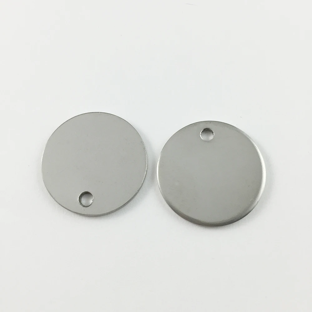 1000 шт./лот DIY серебряный тон круглые пустые штампованные подвески из нержавеющей