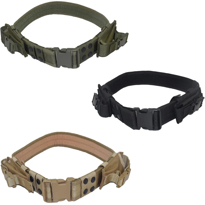 

Men's Army Military Gun Belt Molle Operator Gun Pistol Belt Tactical Airsoft Rigger Strap Outdoor Sport Waist Belts With Pouches