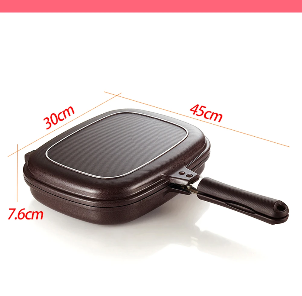 

Hot Sale Household 28-32cm Pan Double Side Grill Fry Pan Cookware Double Face Pan Steak Fry Pans Pancake outdoor Kitchen