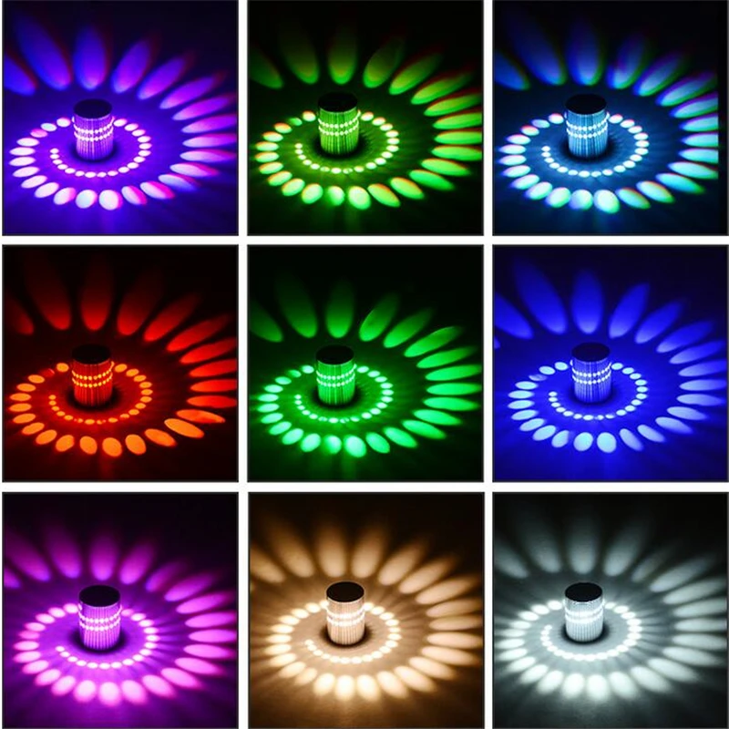 

Modern LED Ceiling Light 3W RGB wall Sconce for Art Gallery Decoration Front Balcony lamp Porch light corridors Light Fixture