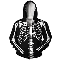 yx girl drop shipping skeleton zip up hoodie jacket menswomen hoody sweatshirt eur size xs 5xl pullover tops hip