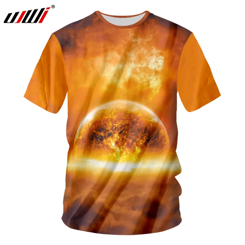 

UJWI 3D Fantasy Moon T-shirts Mens Clothing Funny Hip Hop Streetwear Tshirt Novelty Short Sleeve T Shirts Casual Hipster