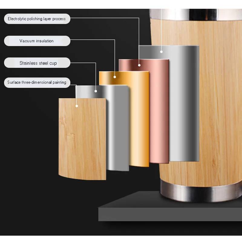 Новинка 450 мл натуральная кружка из бамбука для поездок с крышкой кофейная чашка