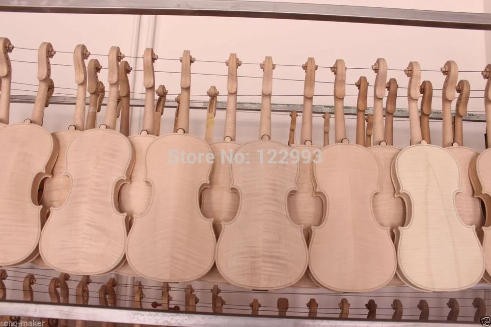 

1 pcs 4/4 violin unfinished Flame maple back Russian spruce top Wholesale