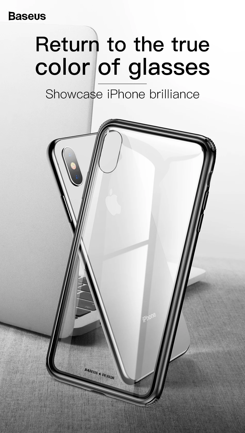 Baseus роскошный чехол из закаленного стекла для телефона для iPhone Xs XR Xs Max защитный чехол s Мягкий чехол с краями из ТПУ задняя крышка чехол для телефона
