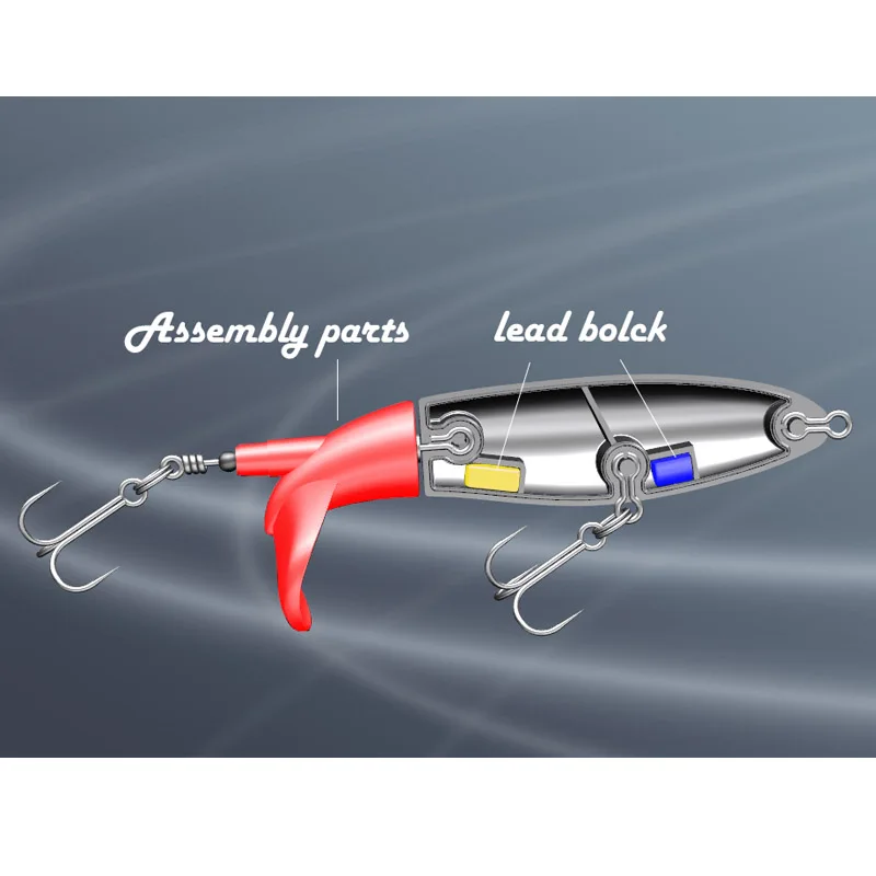 TacklePRO PE20 Whopper plopper  Floating  Fishing Lure Soft Rotating Tail 13g/90mm Hard Bait Topwater Fishing Gear Shone baits