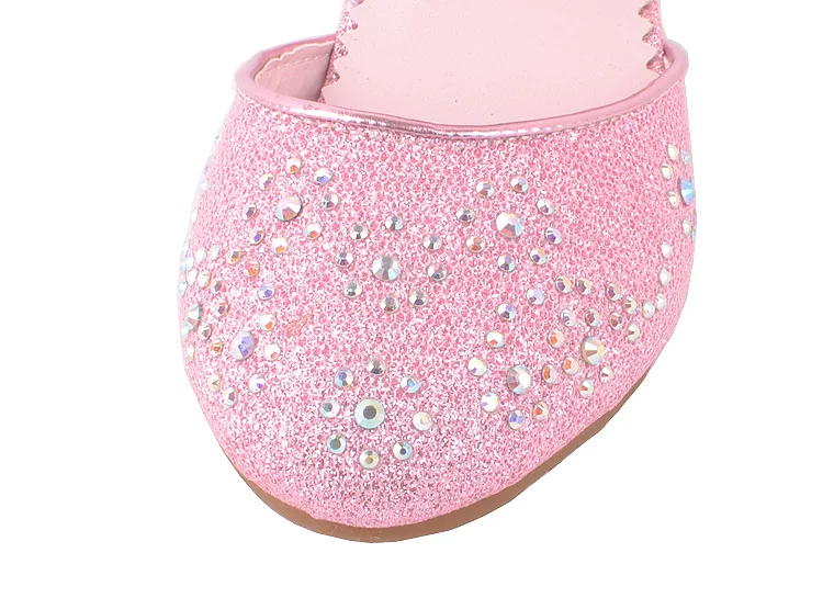 

qloblo High Heels Dress Shoes Kids Girls Wedding Shoes Children Princess Sandals Party Shoes For Girls Pink Blue Gold