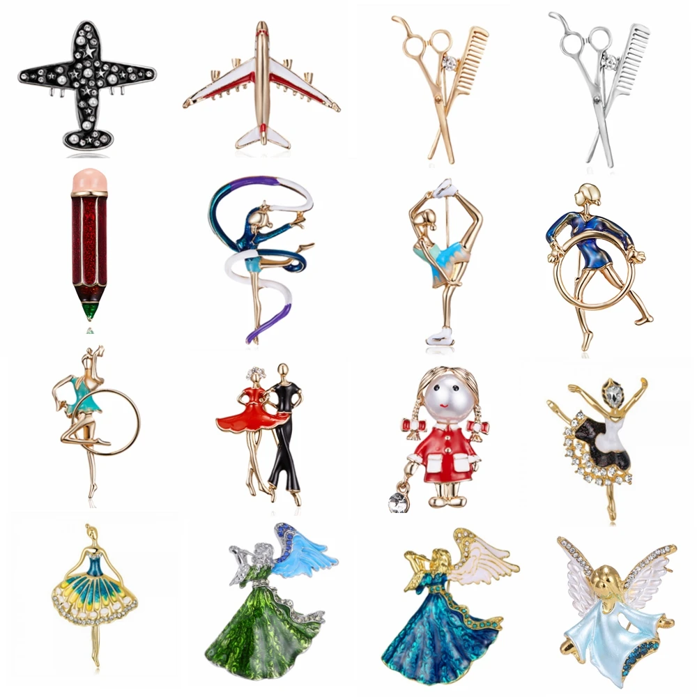 Gymnastics Ballet Dancer Brooches For Women Jewelry Party Badge Girl Corsage Pins Gift