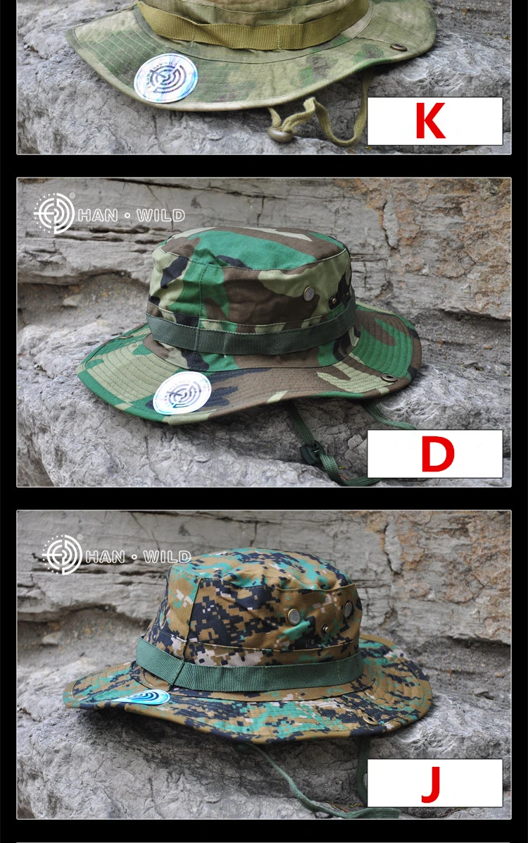 Широкие полями моющиеся Boonie летние шляпы Регулируемая камуфляжная Панама охота на открытом воздухе Складная Защита от солнца УФ Sunhat
