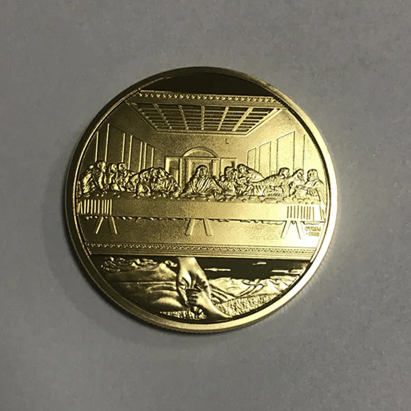 5 шт. религиозная монета Иисус папа Последний Ужин Бог против дьявола 24 К