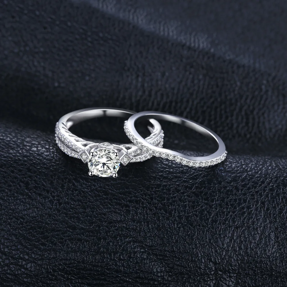 JewelryPalace Engegement 0.8ct круглый кубического циркония обручальное кольцо Набор 925