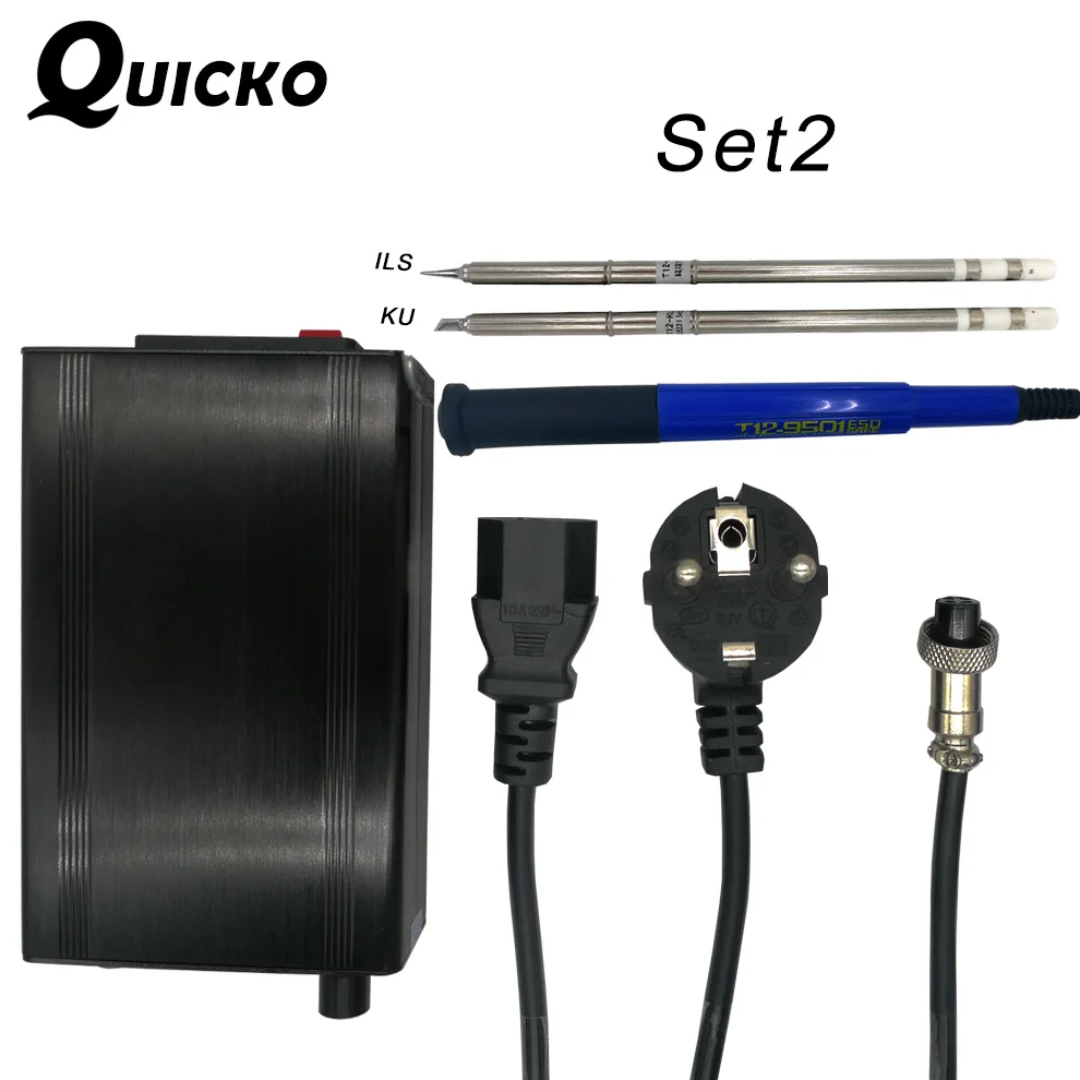 QUICKO STC T12 OLED цифровая паяльная станция T12 с 9501 ручкой ПАЯЛЬНЫЕ НАКОНЕЧНИКИ 108 ВТ большая мощность для HAKKO бессвинцовые железные наконечники