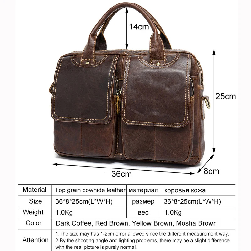 Shoulder Work Business Messenger Office Women Men Bag Genuine Leather Briefcase For Document Handbag Male Female Laptop Travel