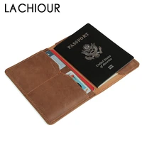 men vintage crazy horse leather passport cover unisex genuine leather card holder case women brown passport case