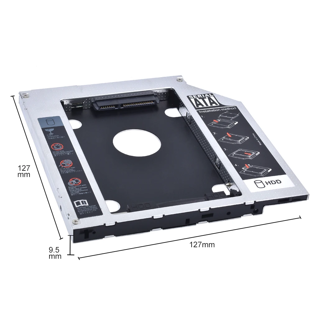 TISHRIC 2nd HDD Caddy 9 5 мм SATA 3 0 2 &quotSSD OptiBay чехол для драйвера жесткого диска Универсальный