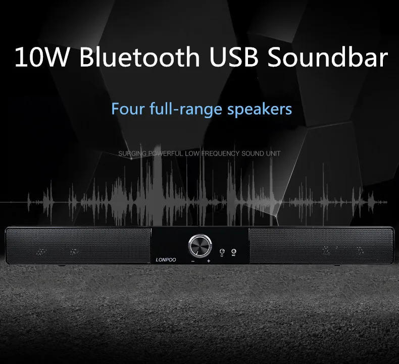 LONPOO Саундбар Bluetooth динамик 10 Вт USB динамик для компьютеров портативных ПК iPhone Саундбар AUX Heaphone Bluetooth динамик s