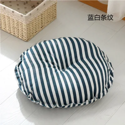 156698 blue stripe Разноцветные льняные футон большие напольные подушки в японском стиле футон подушка для медитации домашний декор подушка для сиденья - Цвет: 156698 blue stripe