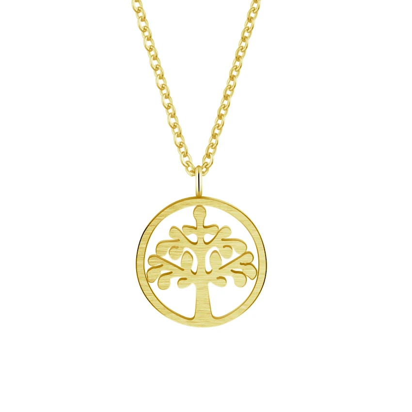 DIANSHANGKAITUOZHE Natural Style Exquisite Hollow Discs Necklace Tree Of Life Pendant Peace Jewelry Women Leisure Party | Украшения и