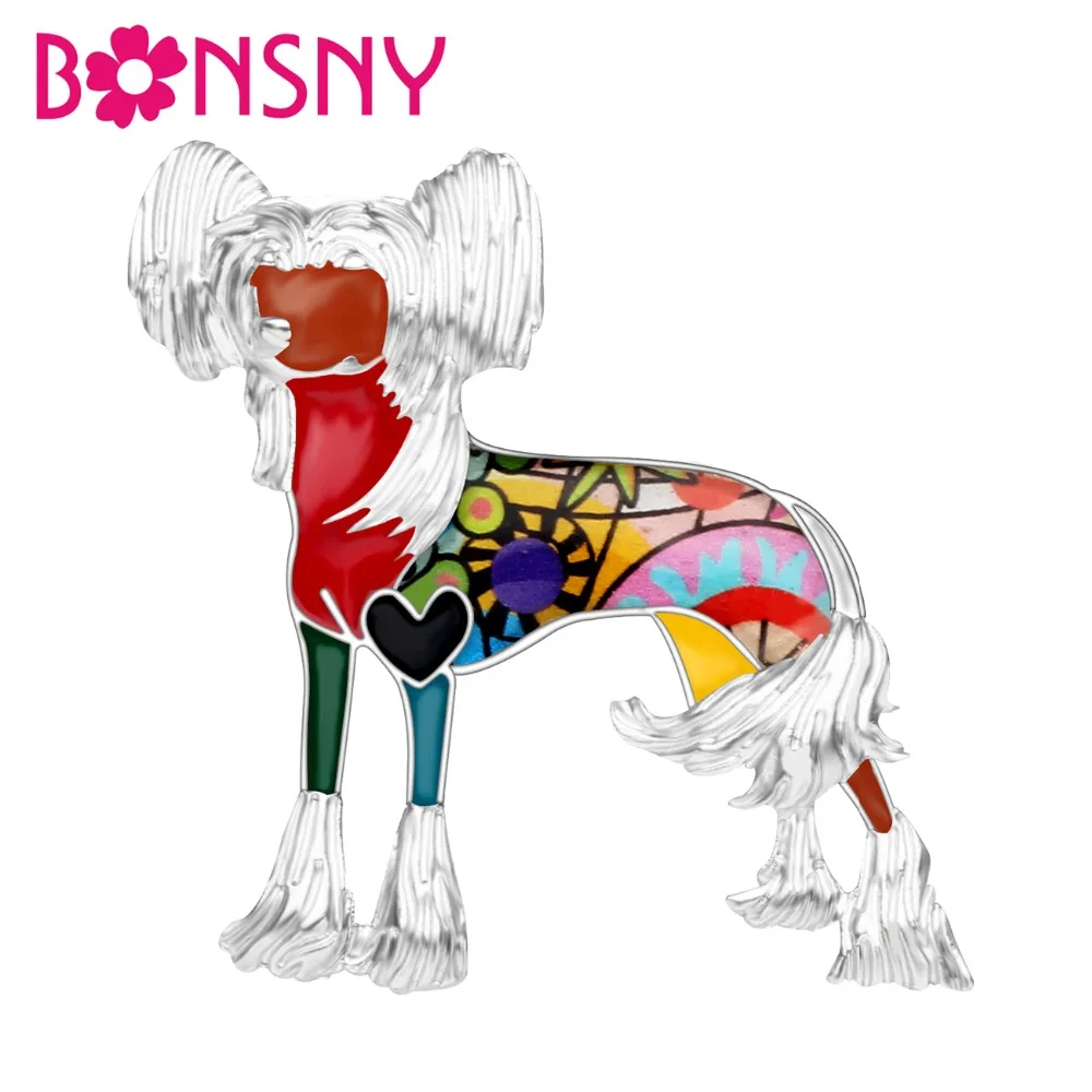 Bonsny эмалированный сплав Китайская хохлатая звезда Мультяшные животные питомцы