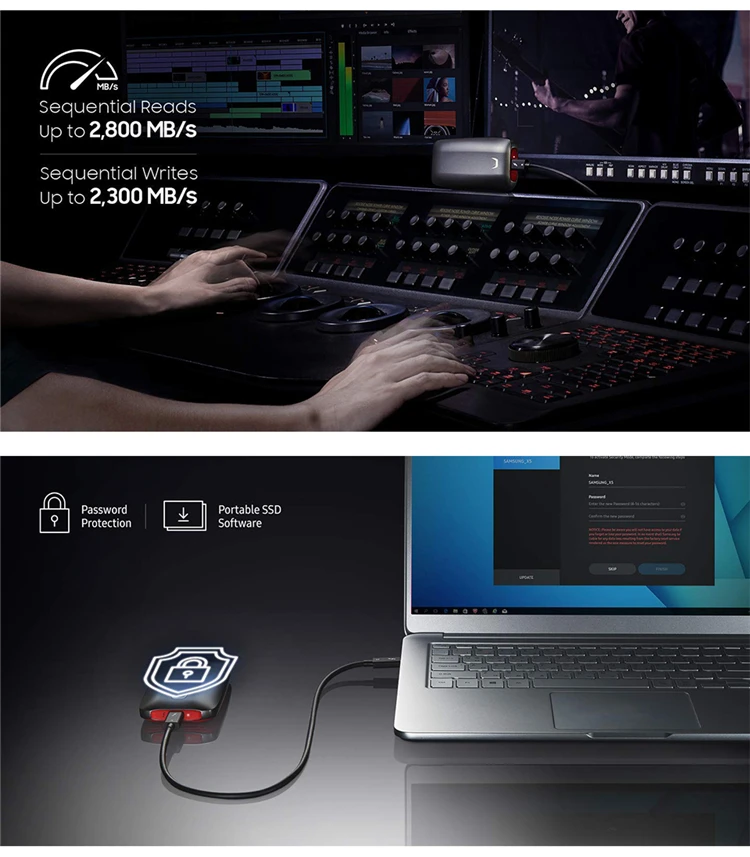 Samsung Портативный SSD X5 500 Гб 1 ТБ 2 ТБ внешний твердотельный накопитель Thunderbolt 3 NVMe для Север ноутбука, настольного компьютера