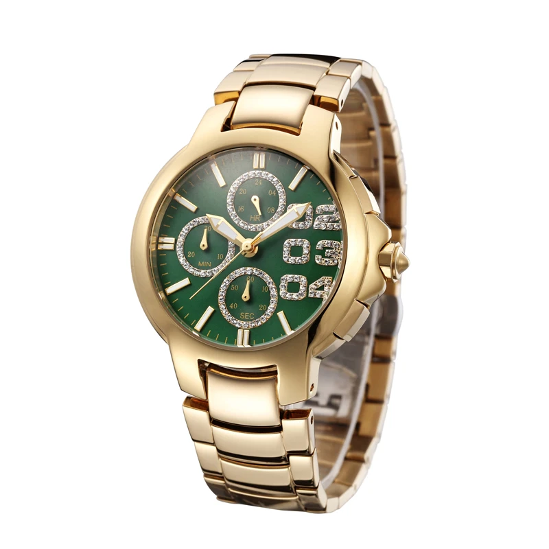 Три Набора Работы Из Нержавеющей Стали Водонепроницаемый Кварцевые часы Женщины