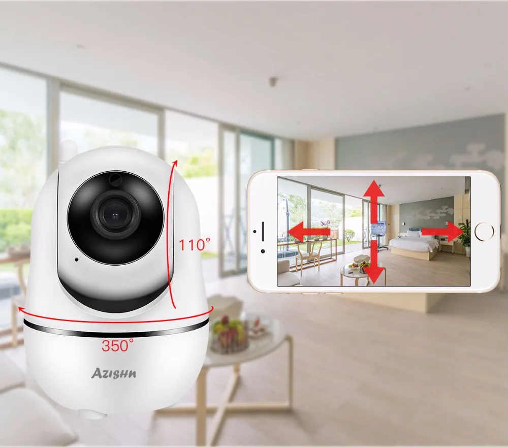AZISHN 1080 P 720 HD беспроводная wifi ip-камера внутренняя безопасность жилища CCTV