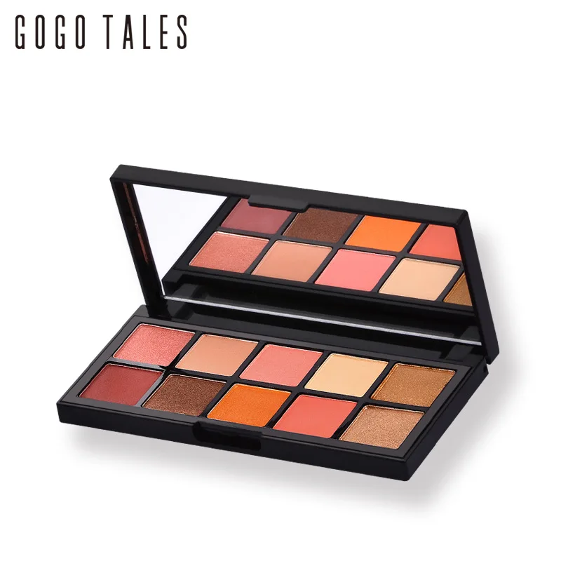 10 цветов блестящие тени для век пигменты водостойкие красные мерцающие палитра