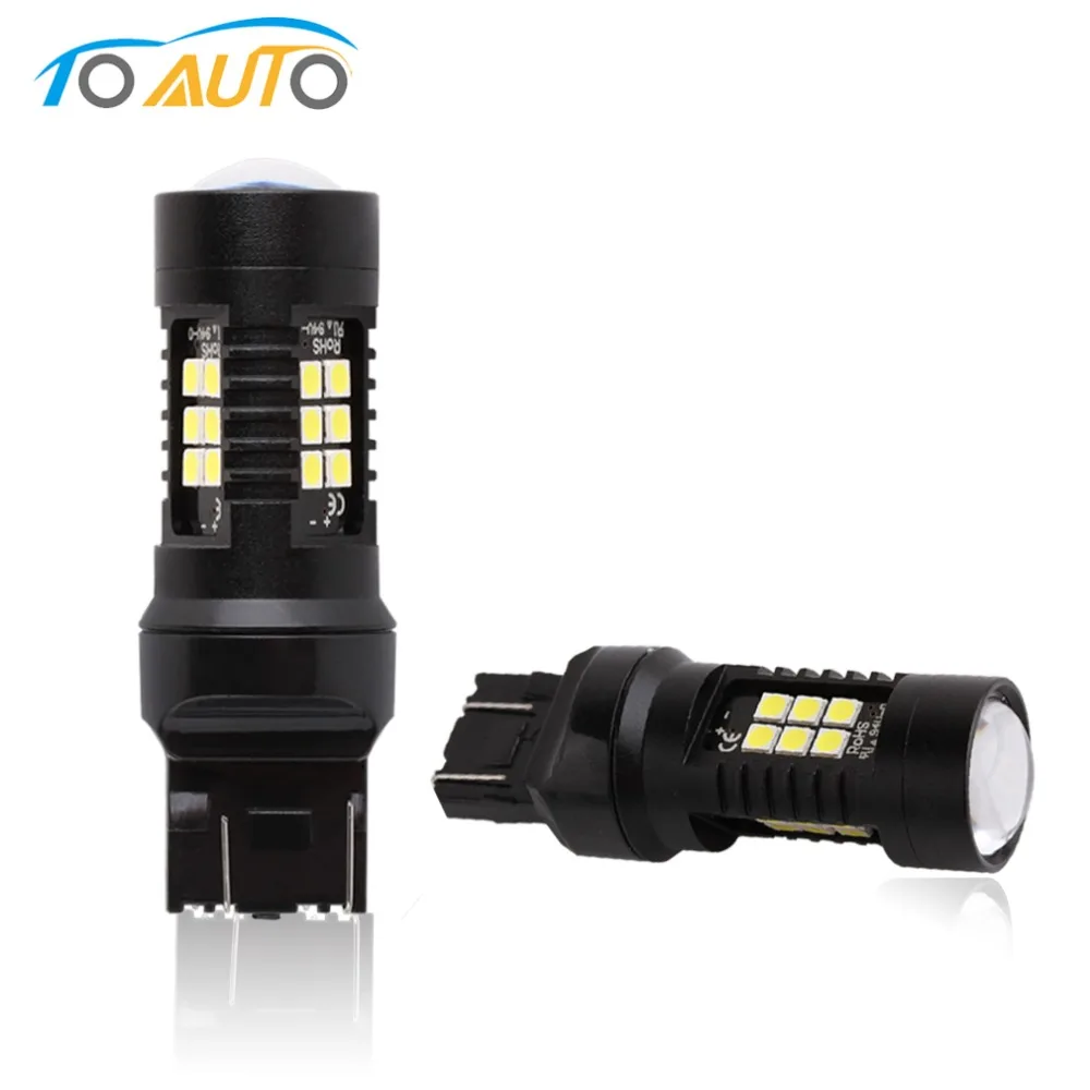 T20 LED Bulb 7443 w21/5w White Yellow Amber Red Automobiles 7440 wy21w w21w led bulbs Car Motorcycle Turn Signal Light | Автомобили и