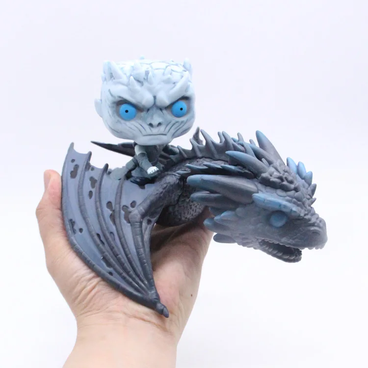 Большой размер Игра престолов ночной король и ледяной Viserion езда драконы 23 см ПВХ