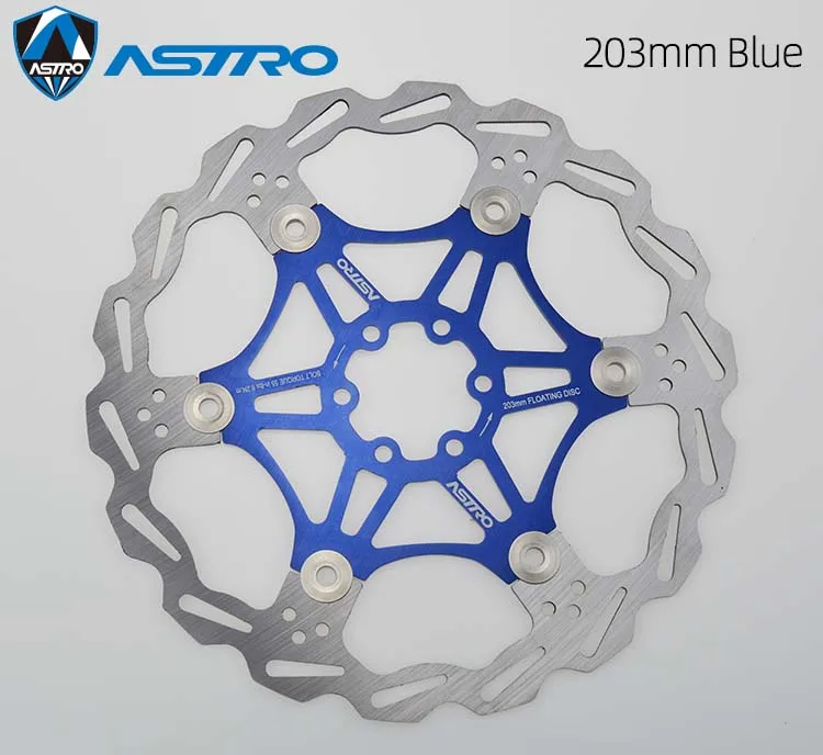 ASTRO MTB велосипед плавающий дисковый тормоз AL7075 CNC горный велосипед тормозные роторы 160 мм/180 мм/203 мм гидравлический дисковый тормоз части велосипеда - Цвет: 203 Blue 1pcs