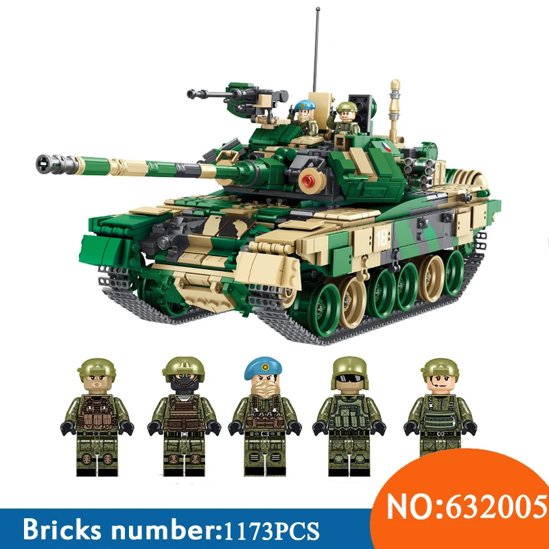 AIBOULLY 1773 шт. 632005 военные T-90 главный боевой танк с SWAT с пластмассовыми фигурками, модель комплект конструкторных блоков, Детские кубики, игрушки для детей, подарок