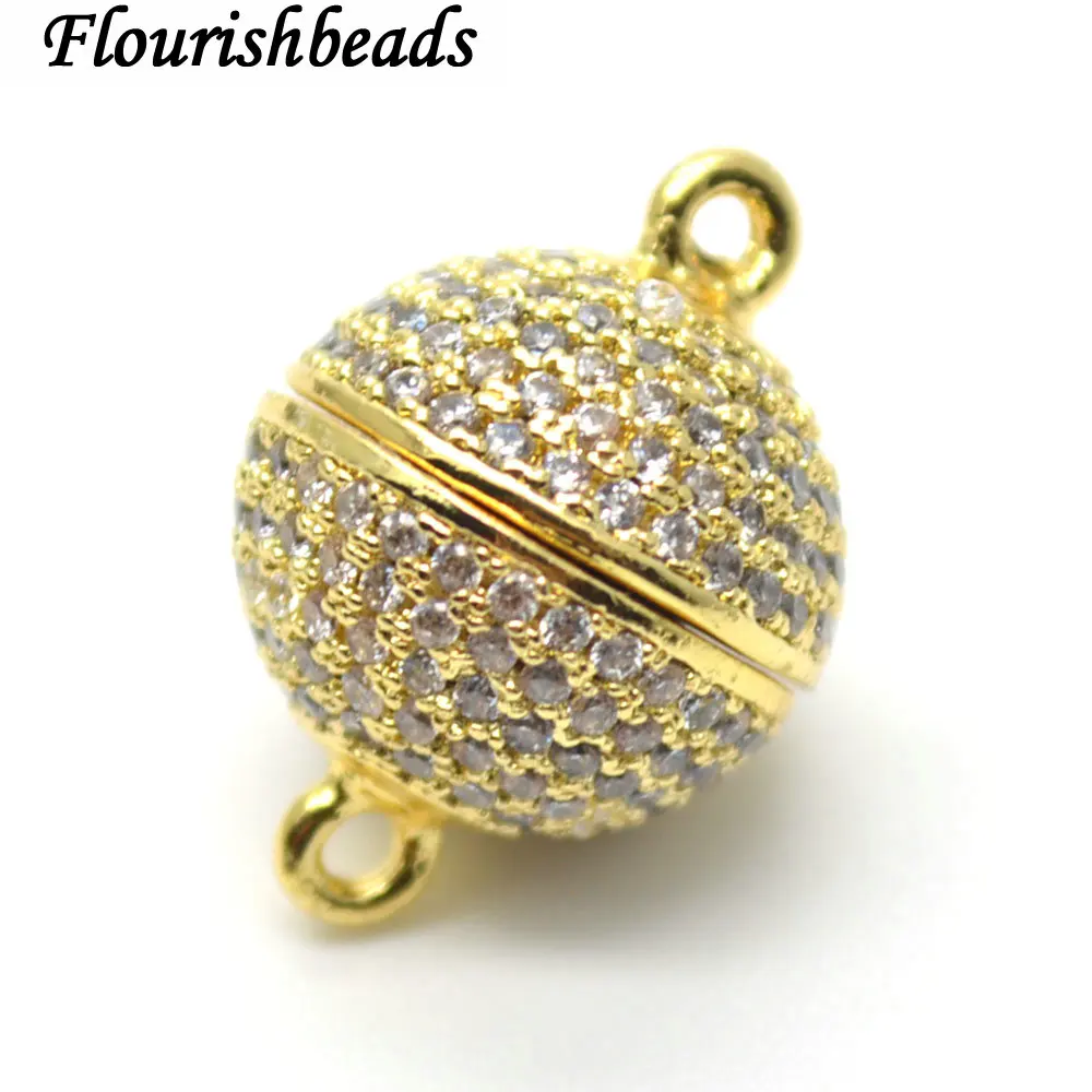 12mm Paved Zircon CZ Beads Round Magnetic Necklace or Bracelet Clasps DIY Jewelry Findings Connectors | Украшения и аксессуары