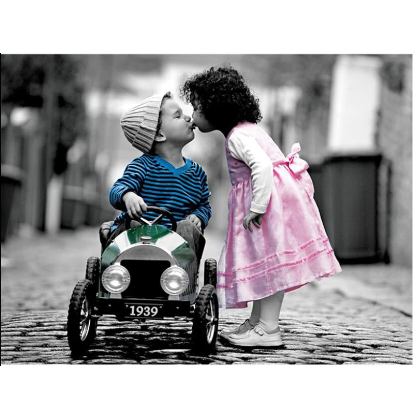 

Полноразмерная Алмазная 5D Вышивка своими руками, алмазная картина с поцелуями для детей, мозаика для вышивки крестиком Стразы D1116