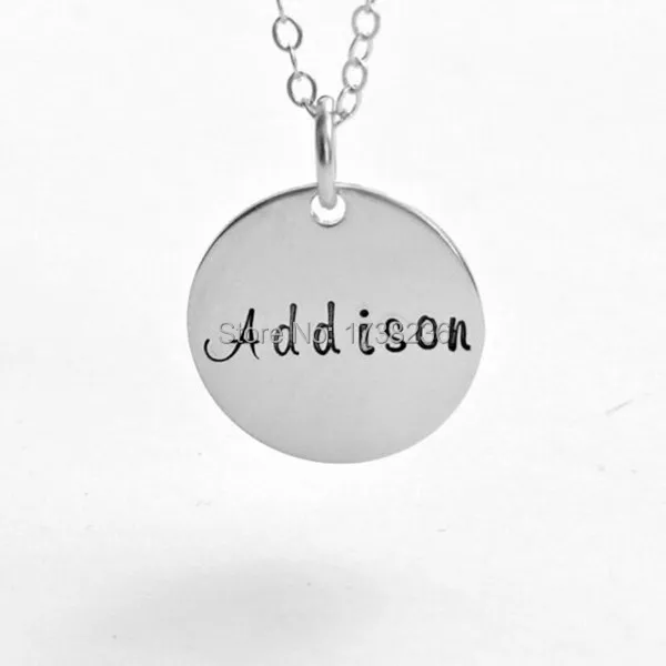 50 штук в лоте продажа на заказ Гравировка Addison сообщение круглая тарелка кулон