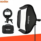 Регулируемый софтбокс Godox 80 см * 80 см + кронштейн S-типа для студийной съемки