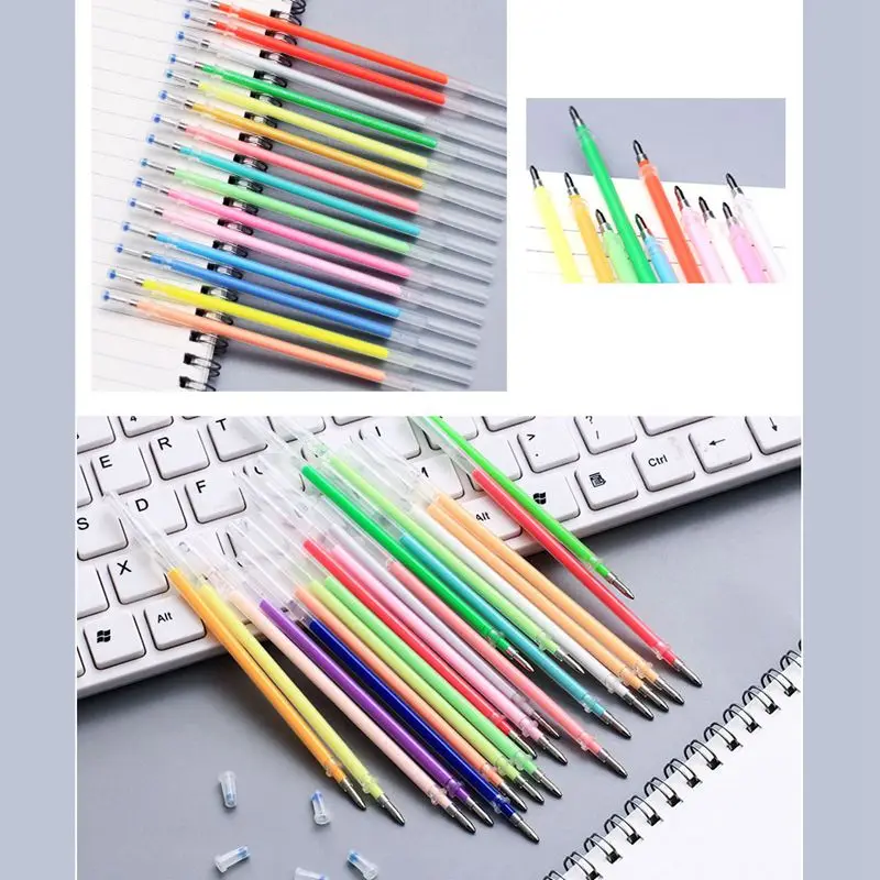100 Pcs/pack New Colors Gel Ink Pen refills graffiti school office supplies Cartoon painting sketch color gel pen ink | Канцтовары для