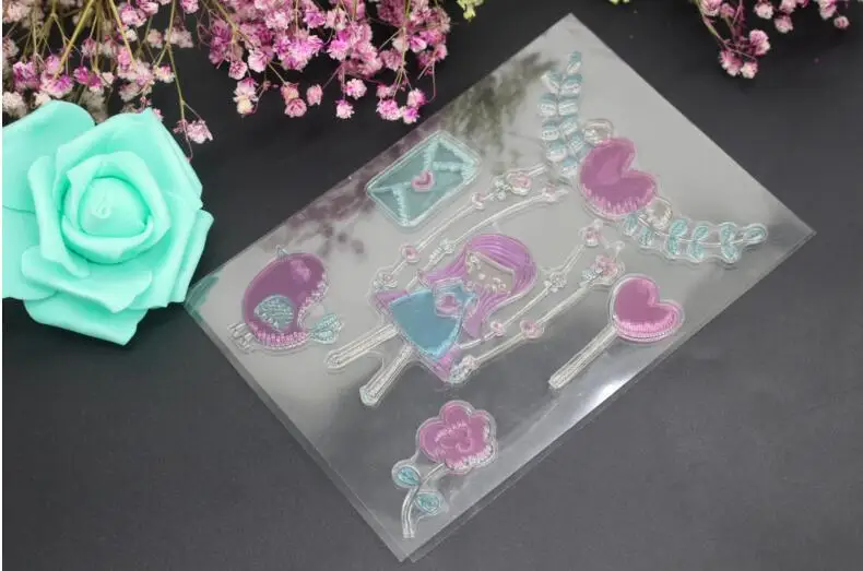 Sweet Heart качели девушка птицы цветок ясно штамп Скрапбукинг DIY альбом для карт
