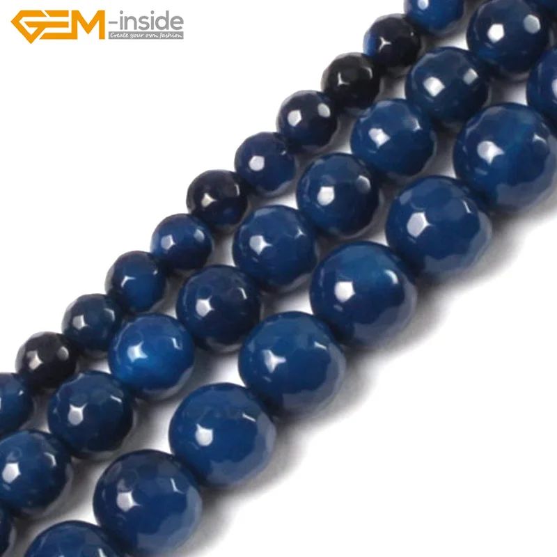6 10 мм крашеные цветные Круглые граненые каменные бусины темно синие Агаты для
