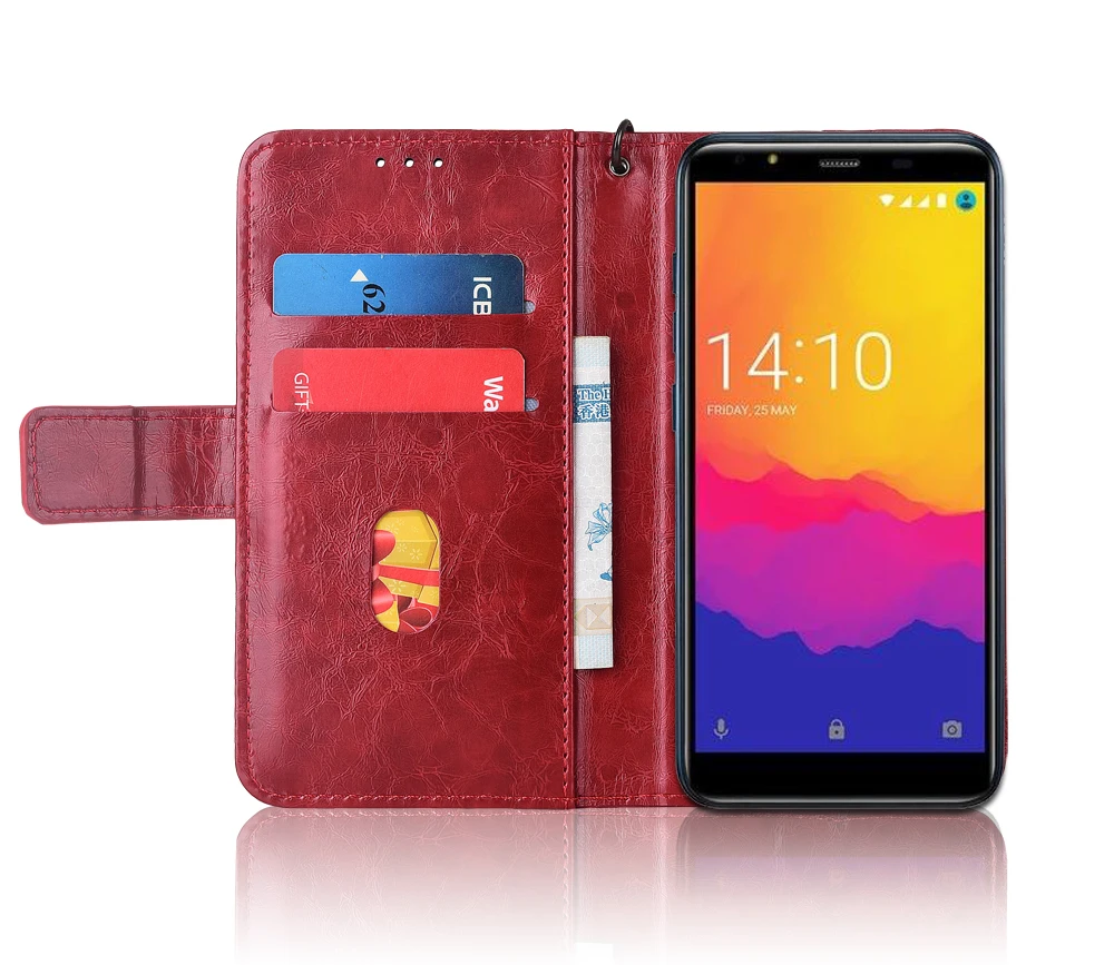 Кожаный чехол-книжка с ремешком для Prestigio Muze E5 LTE PSP 5545 чехлы цветочным принтом 100%