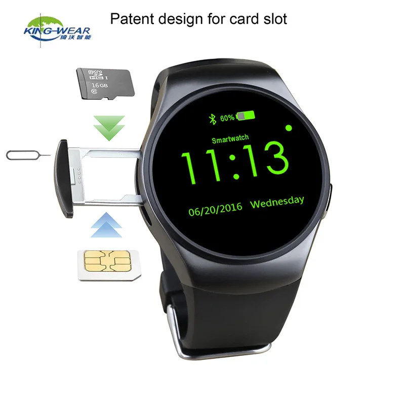 Smartch kw18 Смарт часы sim tf MTK2502 сердечного ритма Мониторы SmartWatch Сенсорный экран Bluetooth
