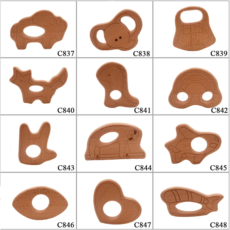 Mordedor de madera para beb&eacute;, seguro, enfermera, lactancia materna, entrenamiento para masticar, sin encerar, ecol&oacute;gico, mordedor org&aacute;nico para beb&eacute;-1