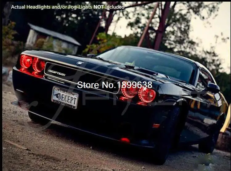 Для 08-14 Dodge Challenger w/o про плазму Halo кольца головной глаза ангела RGB светодиодный демон глаза комплект