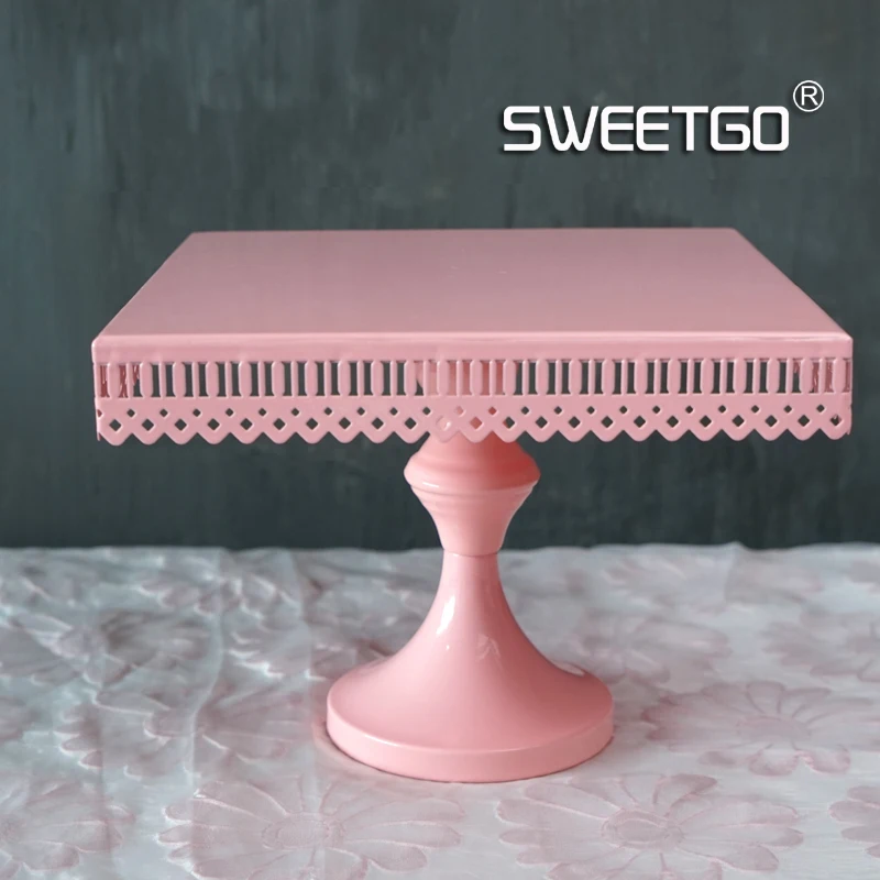 Square Type Cake Stands Pink Princess Birthday Theme Party Topper Wedding Cupcake Stand Dessert Tray Home Supplies | Дом и сад