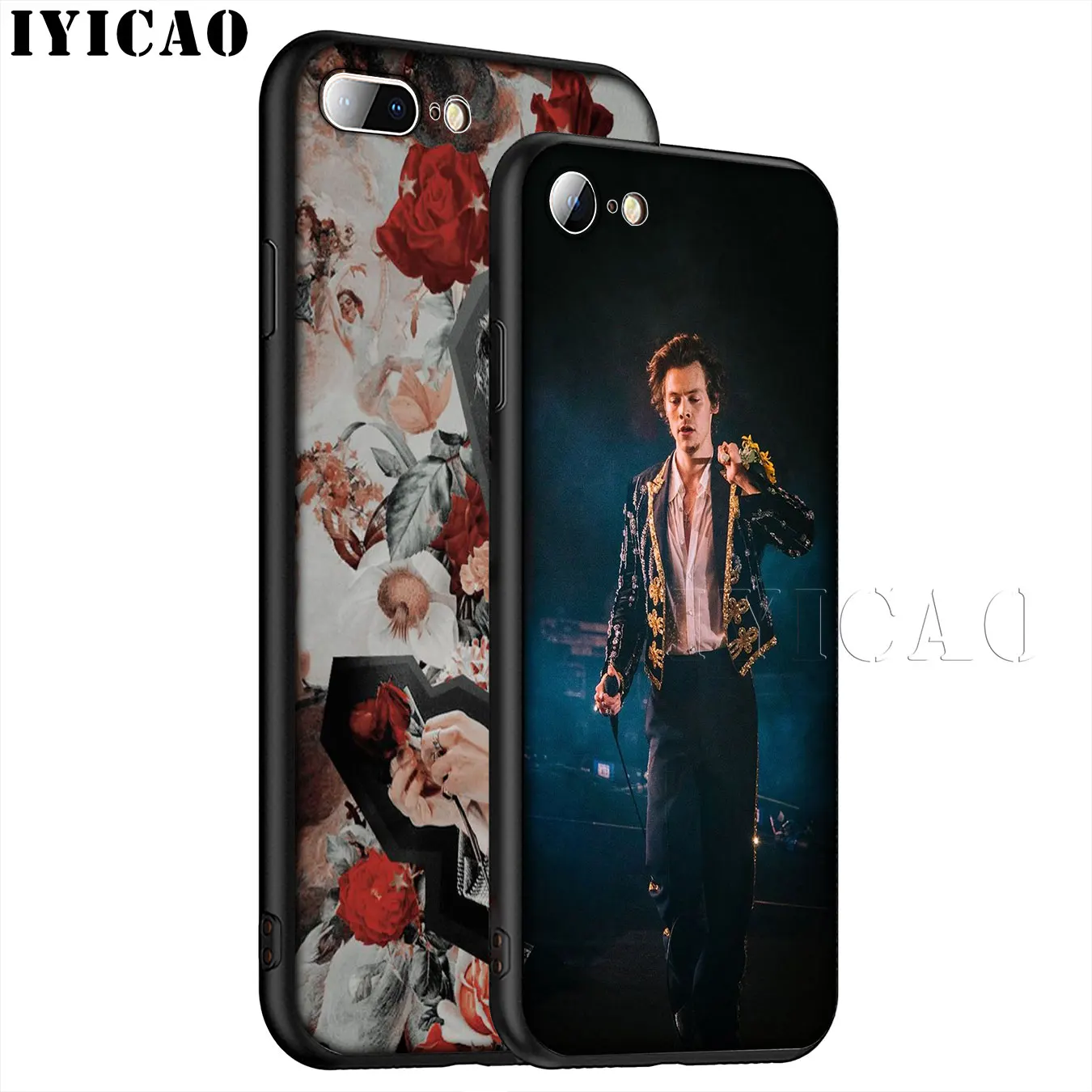 IYICAO One Direction Tattoos Harry Styles Soft Silicone Phone Case for iPhone XR X XS 11 Pro Max 6 6S 7 8 Plus 5 5S SE Cover |