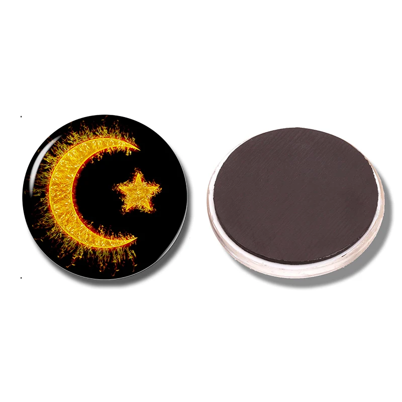 Исламский амулет религия 30 мм магнит на холодильник полумесяц стеклянный