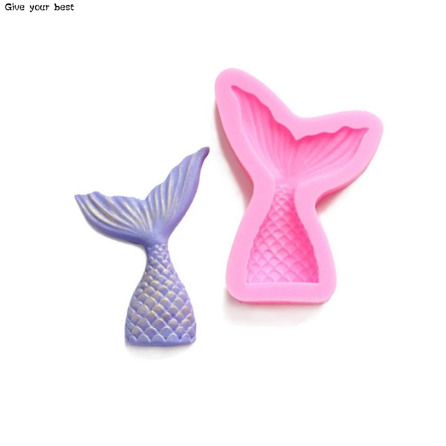 Силиконовая форма в виде хвоста русалки помадка аксессуары для украшения