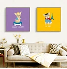 Милые постеры с мультяшной собакой, холст, печать, цитаты, хот-дог, Be Super Le Woof, украшение для детской комнаты, холст, картины для гостиной