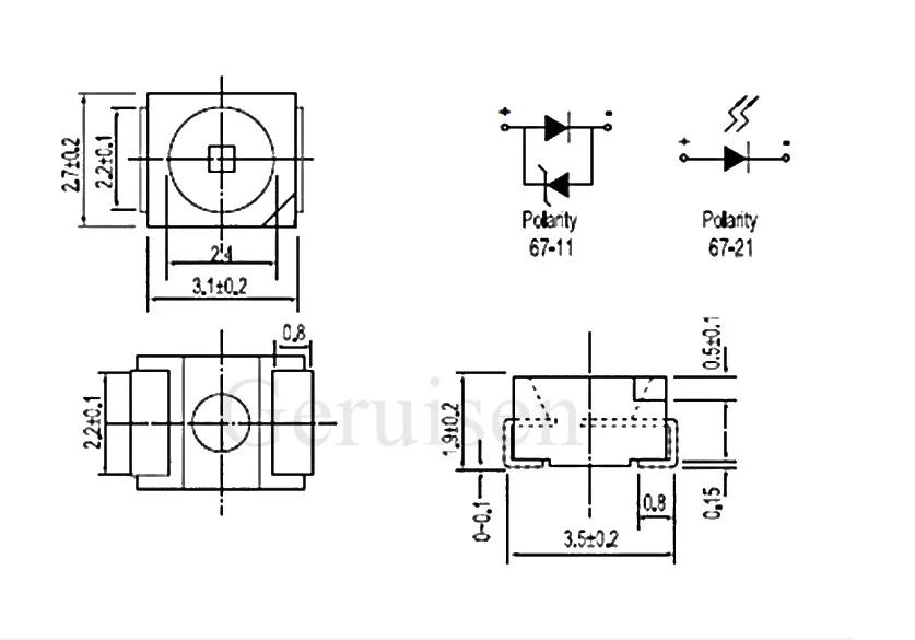 Оптовая продажа 100 шт розовый Мощность Топ 1210 3528 SMD SMT PLCC-2 ультра яркие