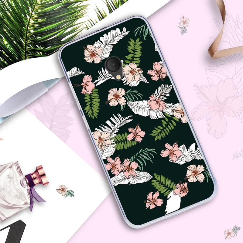 J&ampR Fitted Case for Alcatel U5 3G 4047D 4047X Flamingo Phone Cover Soft Silicone Green Leaves Girly Flower Shell 5.0 |