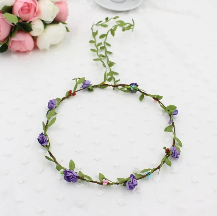 Bridesmaid Bridal Wreath Elastic Bracelet Wrist Flower Beach Party Photo Props Children Hair Jewelry | Детская одежда и обувь